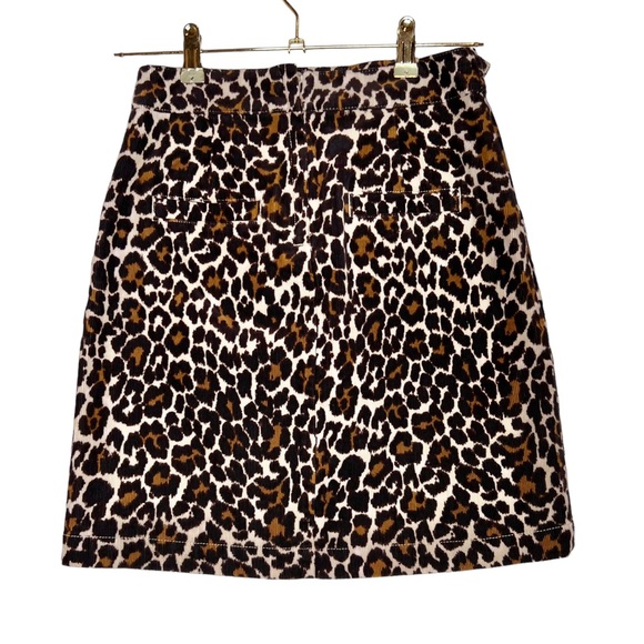 NWT J.CREW Buckle Mini Skirt in Leopard Corduroy. Size 00 - Picture 7 of 14